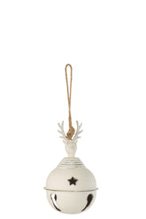 Hanger Rendier Bel Metaal Wit